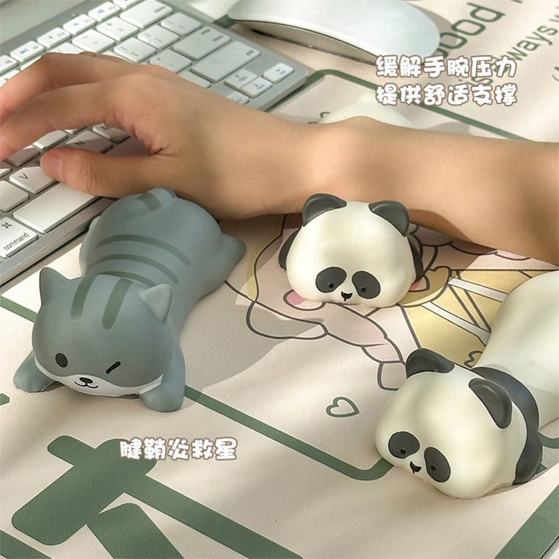 New Cute Panda Wrist Rest Support For Mouse Pad Computer Laptop Arm Rest For Desk Ergonomic Kawaii Slow Rising Squishy Toys 1PC