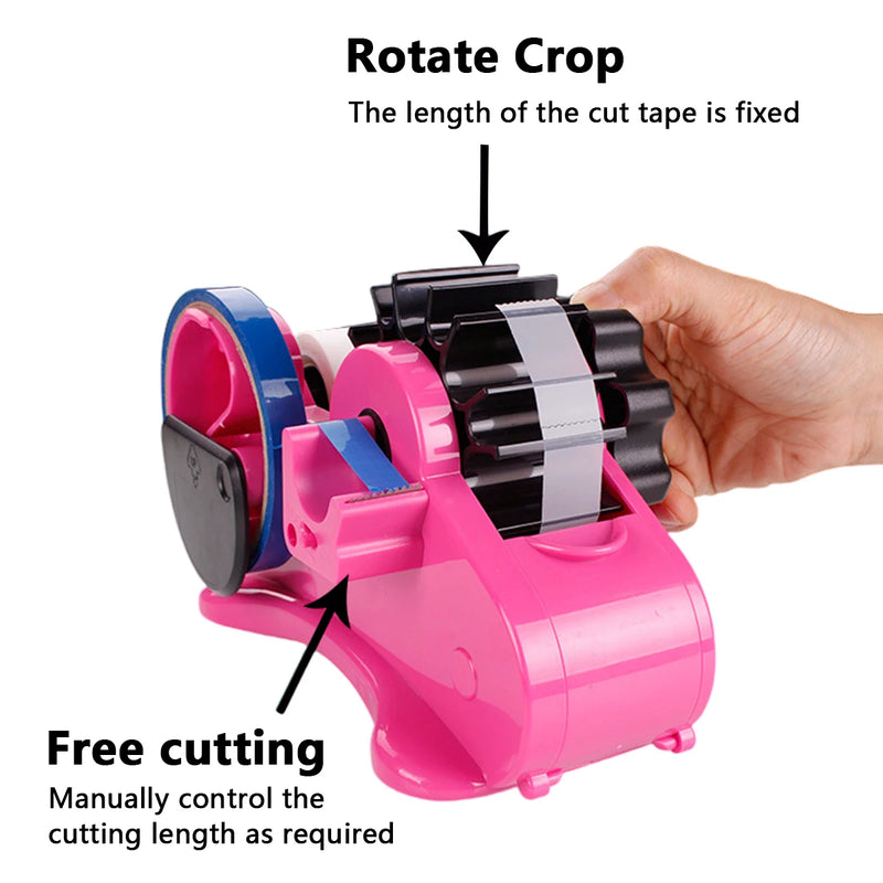 Semi-Automatic Tape Dispenser Multi-roll Cutting Reusable Thermal Tape Dispenser with Compartment for Thermal Transfer Tape