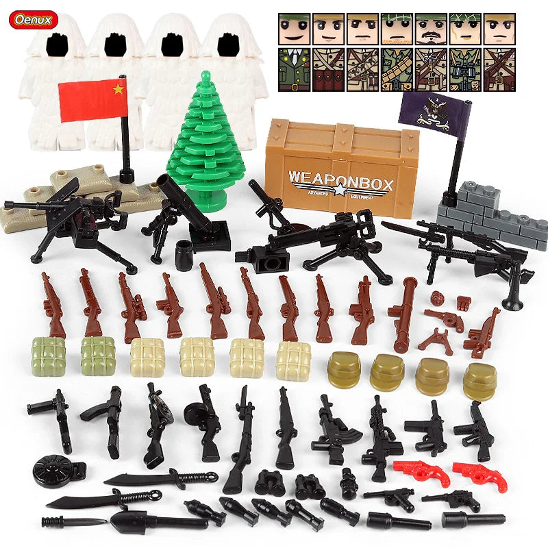 New WW2 Mini Soviet Russian Army Soldiers Figures Military Small Building Block The Battle Of Kursk Military Block Brick MOC Toy