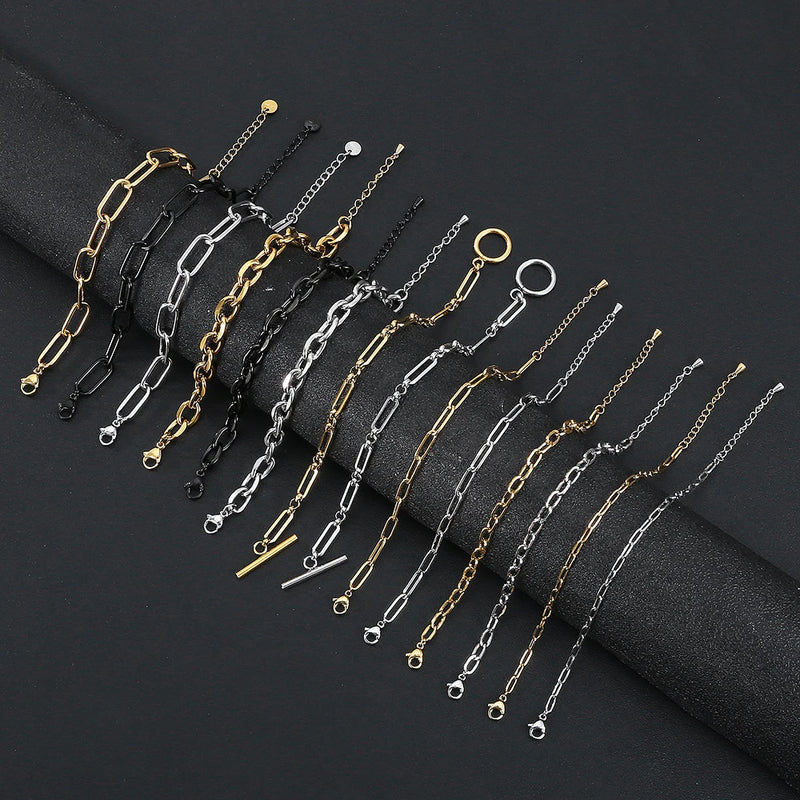 Multiple Styles Cross Chain Fashion Jewelry Unisex Daily gifts Waterproof Durable Non Fading Metal Stainless Steel Bracelets