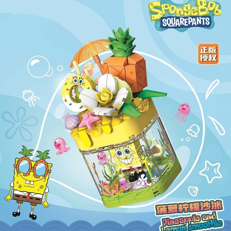 New SpongeBob SquarePants Cosy Night Light Building blocks Children's Fun Puzzle Toys Desktop Decorations Model Birthdays Gifts