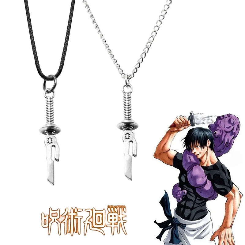 Jujutsu Kaisen Fushiguro Toji Necklace Keychain Cosplay Prop Anime Spear of Heaven Metal Pendant Men Women Accessories Gift