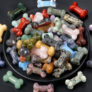 Handschnitzte Mini-Hundeknochen-Statue, Edelstein-Heilkristall-Knochenfigur, Zimmerornament, Taschenstein, Sammlerstück, Heimdekoration, Geschenke