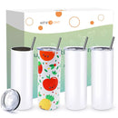 HTVRONT 4/8/12/16 Pcs 20 OZ Stainless Sublimation Tumblers Skinny Straight Sublimate Tumbler Blank DIY Mugs Cups Sippy Bottle