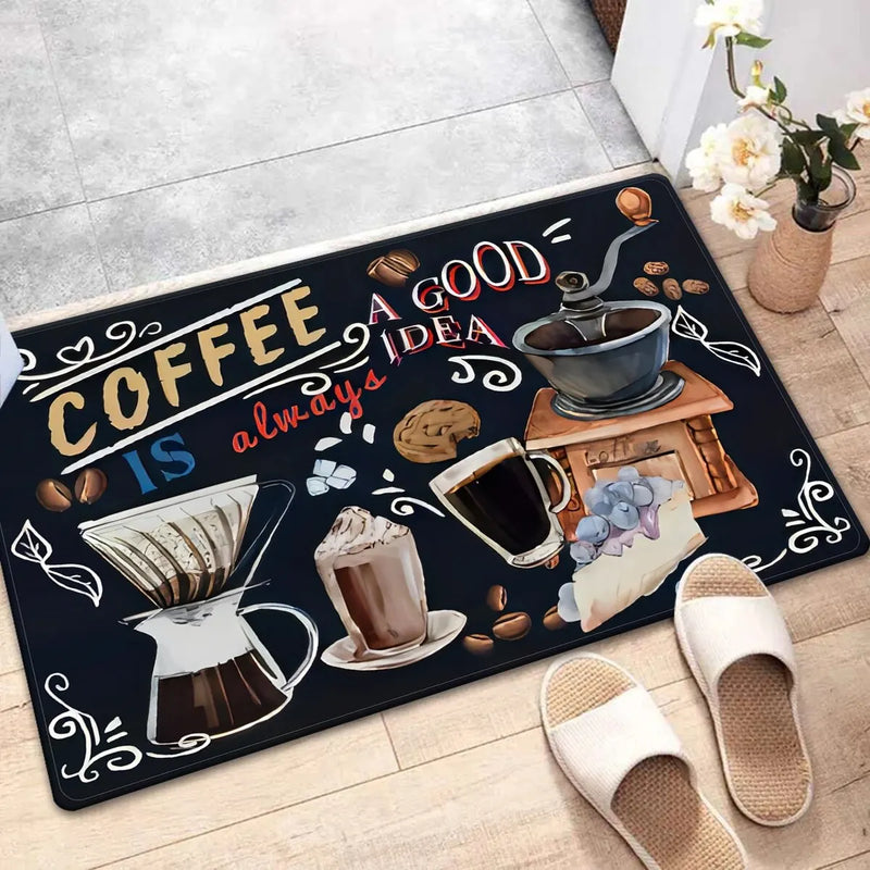 3D Printed Gourmet Kitchen Rug Bathroom Non-Slip Flannel Floor Mat For Living Room And Entrance Door Home Decoration Products