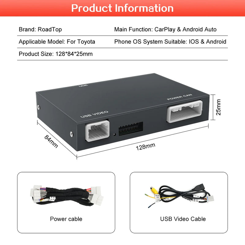 Wireless Carplay Android Auto Decoder For TOYOTA Touch2 Entune2.0 Highlander Auris Sienna Prius Yaris Camry Corolla Avensis RAV4