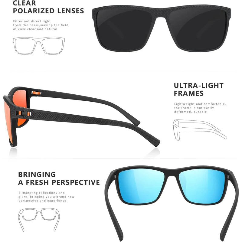 CRIXALIS 3 PCS Fashion Square Polarized Sunglasses Men Women Retro Outdoor Sports Fishing Sun Glasses Male Goggle Shades UV400