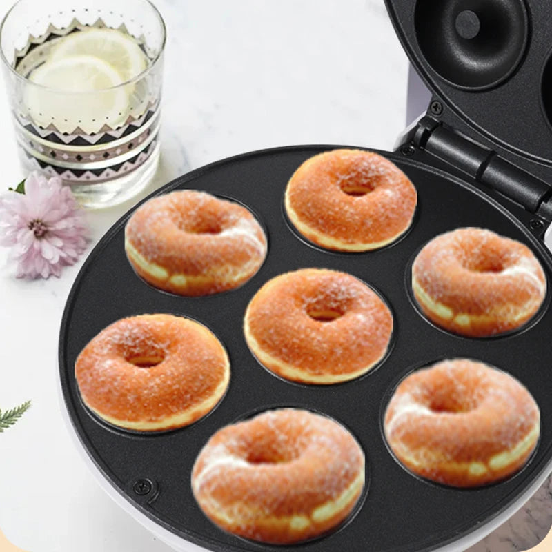 7 Holes Electric Donuts Maker Machine Mini 110V 220V Automatic 1200W Non-Stick DIY Doughnut Cake Baking Kitchen Appliance Home