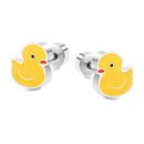 LUXUSTEEL Lovely Coloful Animal Stud Earrings For Girls Stainless Steel Anti-allergy Rabbit Penguin Dog BFF Jewelry Gifts