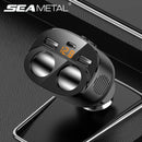 SEAMETAL 3.1A Dual USB Car Charger 2 Port LCD Display 12-24V Cigarette Socket Lighter Fast Car Charger Power Adapter Car Styling