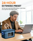 Cordless Electric Lunch Box,1.4L 24000mAh Rechargeable Heated Lunch Box with Ice Crystal Box,24 Hours Self Heating Lunchbox