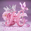 Huacan New Arrivals Diamond Painting Crown Letters  Full Drill Mosaic Butterfly Alphabet Art Wall Decor For Home Craft Kit
