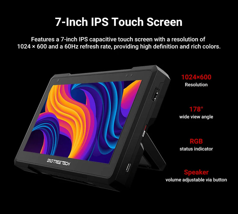 BIGTREETECH Pad 7 IPS Touch Screen Klipper 7.0 Inch 1024*600 Display with CB1 32GB TF Card for CM4 DIY Voron Ender 3 3D Printer