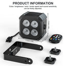 Yiflamefly 30W Par Lights 4x8W LED RGBWYP+CYAN DJ Light Remote & DMX Controlled Stage Light For Wedding Party Club Disco
