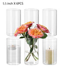 6/12 pcs Glass Cylinder Vases Clear Flower Vase Glass Hurricane Floating Candle Holder for Table Centerpiece Wedding Home Decor