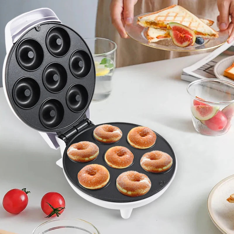 7 Holes Electric Donuts Maker Machine Mini 110V 220V Automatic 1200W Non-Stick DIY Doughnut Cake Baking Kitchen Appliance Home