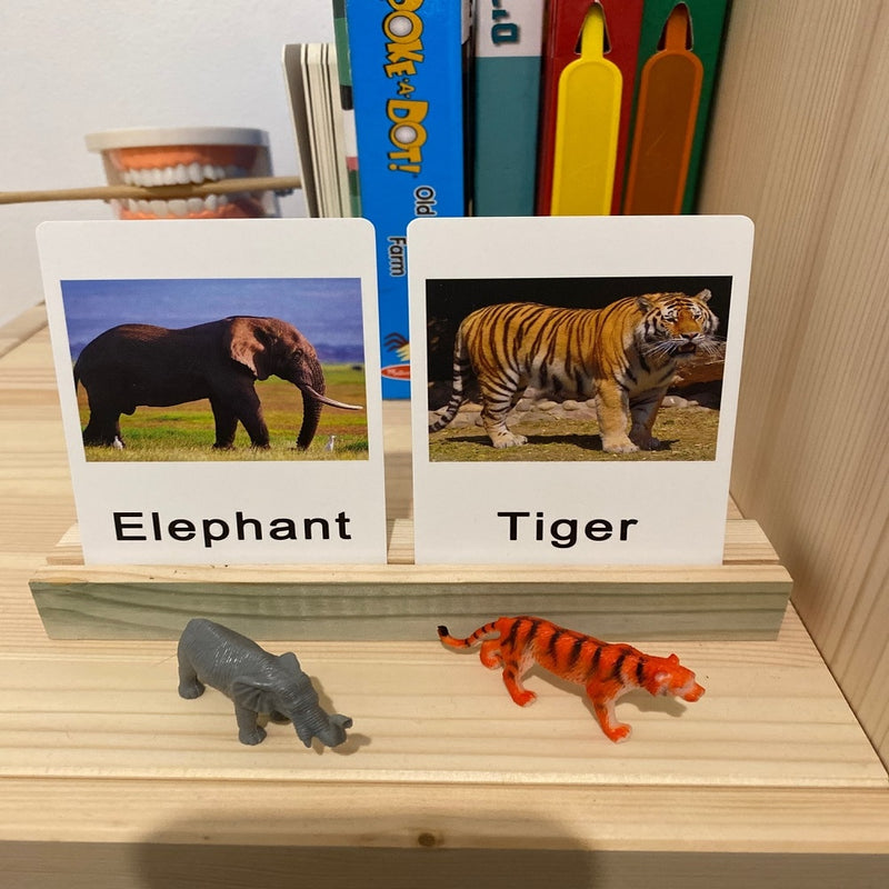 24Pcs/Set Montessori Toys for 3 Year Flash Cards Animals Matching Learning English Kids Early Educational Practical Life