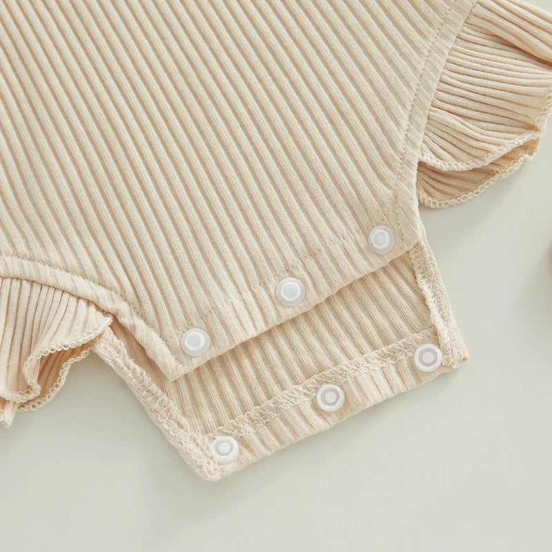 ma&baby 0-18M Newborn Infant Toddler Baby Girls Romper Knit Ruffle Sleeveless Jumpsuit Overall Solid Color Clothing D01