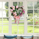 Heart Shaped Peony Wreath, 13.77in Spring Wreath, Artificial Flower Wreath for Valentine's Day, Anniversary, Photography