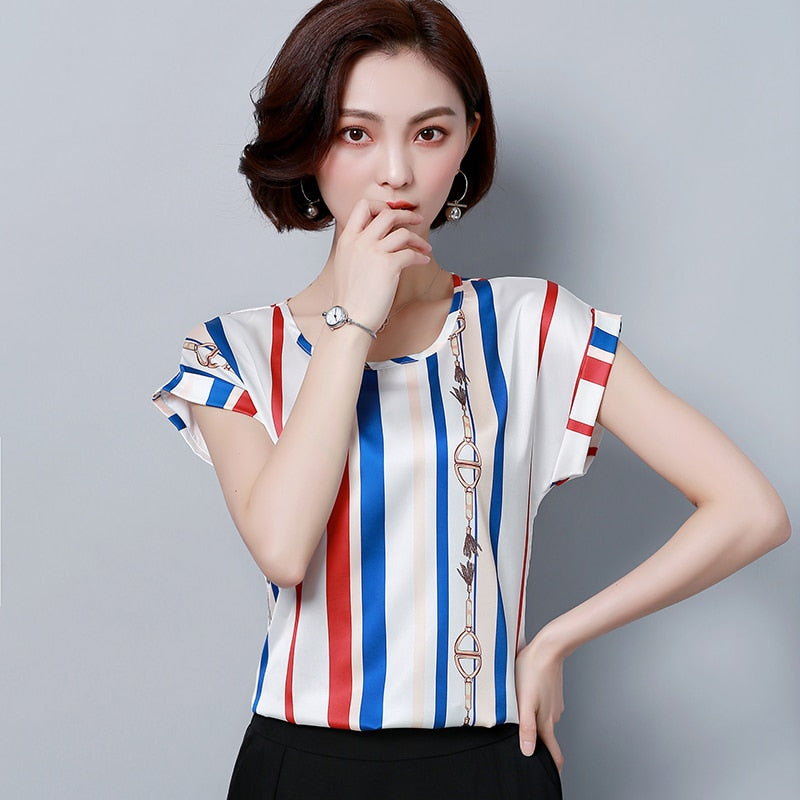 Fashion Plus Size Women Blouse Shirt Summer Chiffon 4XL Ladies Tops Loose Blouse Women Shirt Blusas Femininas Blusas 0451 30