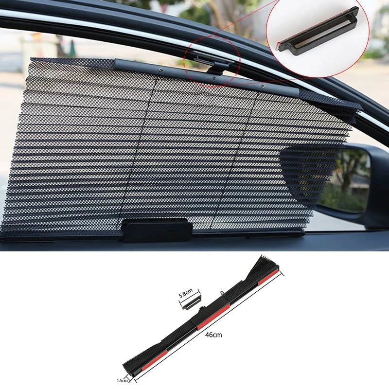 1PCS Car Side Folding Sunshade Retractable Car Front/Rear Window Sunshades Mesh UV Protect Curtain Foldable Auto Truck SunShield