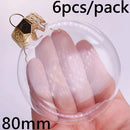 6 Pieces x DIY Shatterproof Transparent Home Christmas Decoration Bauble Ornament 80mm Plastic Window Opening Ball