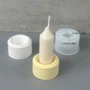 3D Easter Rabbit Candle Holder Silicone Mold DIY Round Shape Candlestick Candle Jar Plaster Cement Resin Casting Mold Home Decor