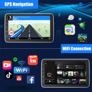 ESSGOO 10" Android 14 4+64G Wireless Carplay Car Stereo Rotatable Touchscreen 1 DIN GPS Nav Bluetooth FM RDS WIFI USB EQ SWC MIC