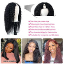 V Part Wig Human Hair Kinky Curly Brazilian Human Hair Clip in Glueless Wigs for Women Upgraded U Part Human Hair Wig 200%