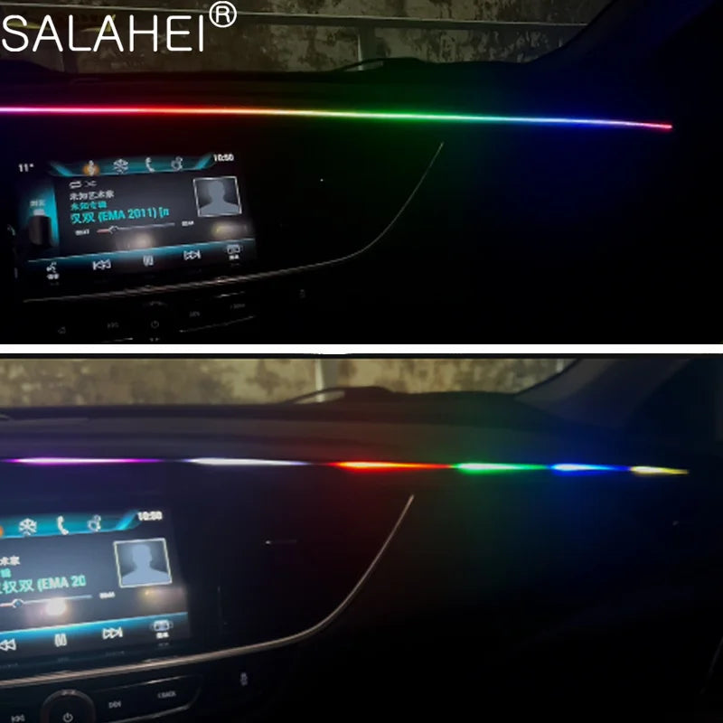Easy install LED Car Interior Ambient Strip Lights DIY RGB Fiber Optic Atmosphere Neon Lighting APP Remote Auto Decorative Lamps