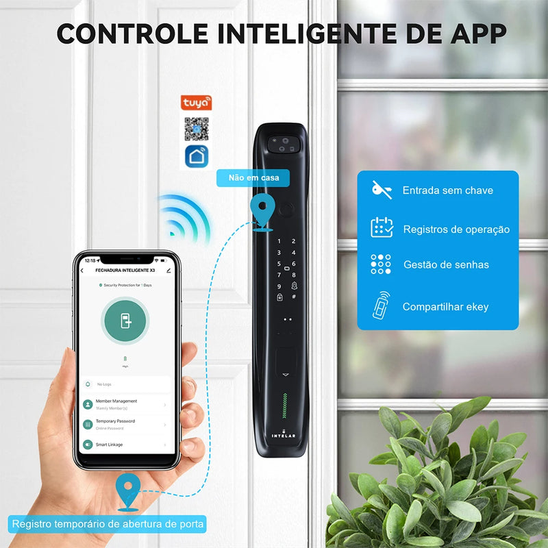 Intelar 3D biometric security camera, smart password door lock, electronic,unlocking application, fingerprint smart door lock