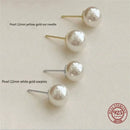 Senlissi- Wholesale 4-14mm Freshwater White Pearl and 925 Sterling Silver Stud Earrings for Women  Jewelry Gifts