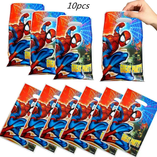 Spiderman Party Supplies Include Paper Cups Plates Balloons Tablecloth Cake Toppers for Kids Birthday Party Decor Baby Shower