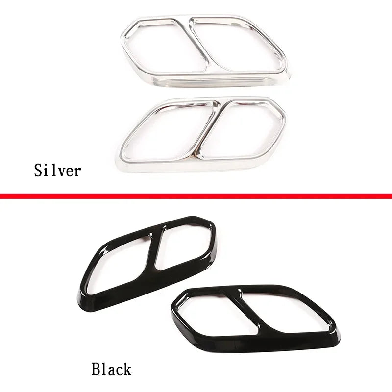 For Volkswagen Touareg 2019-2022 Stainless Steel Black Car Exhaust Muffler  Exhaust Pipe Cover Trim Stickers Car Accessories