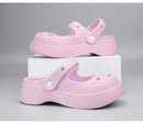 STRONGSHEN Women Summer Platform Clogs Sandal Outdoor Non-slip EVA Mary Jane Hole Shoes Beach Slippers Women's Sandalias Muje
