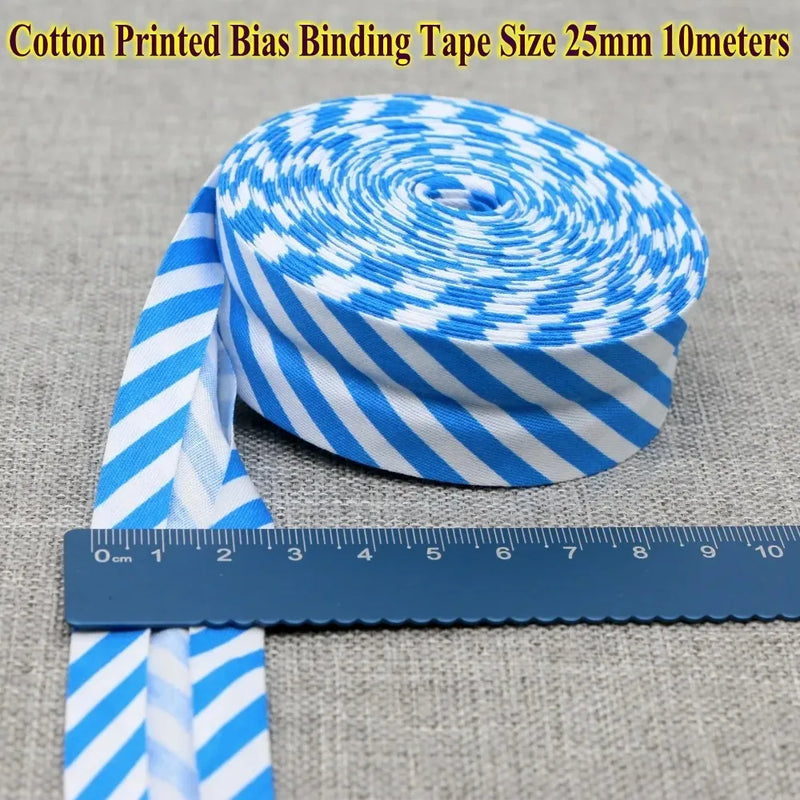 25mm (1“) width Bias Tape 100% Cotton Extra Soft for Baby Cloth Skin-friendly Fablic Bias Binding Tape Ironed Folded 12 yards