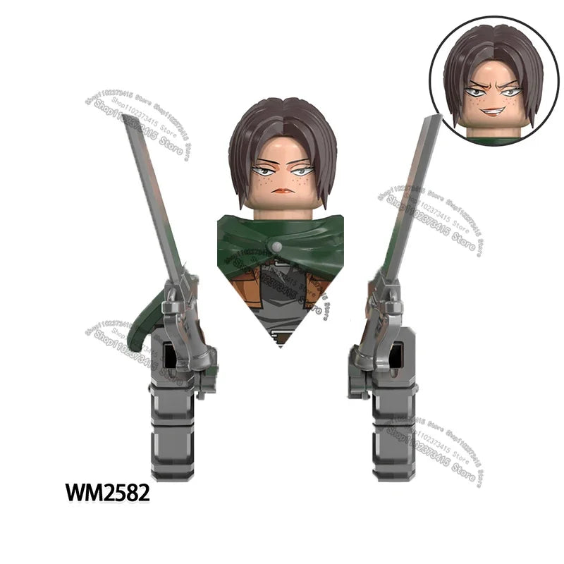 WM6165 WM6166 WM6148 Blocks Anime Bricks Dolls Action Toy Fig Building Blocks Erem Jaeger Armin Levi Mikasa Model Doll