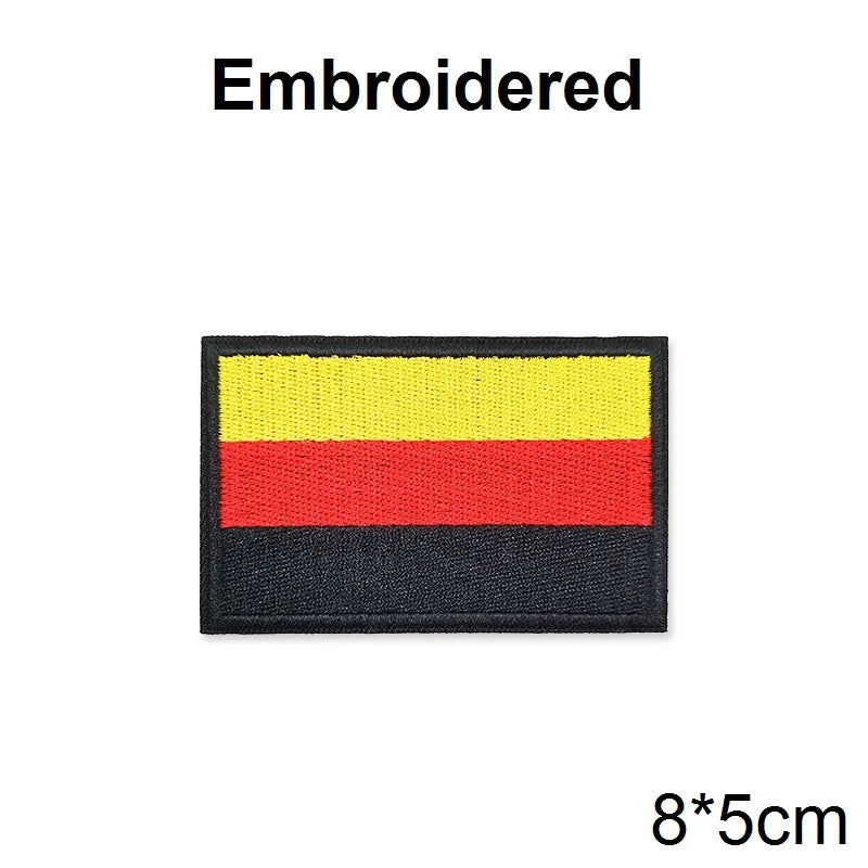 PVC/Embroider Flag Patches UK Spain France Germany US Russia Army Military Tactical Hook Badge Rubber Shoulder Emblem Applique
