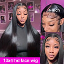 40 Inch Straight HD Lace Front Wig 13x6 HD Lace Frontal Human Hair Wig For Women Pre Plucked with Baby Hair Brazilian Hair