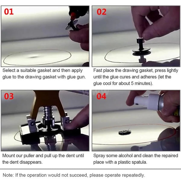 Car Dent Repair Tool Dent Puller Dent Remover Repair Kit Auto Paintless Repair Body Suction Cup Tools Gold Hammer For Car Repair