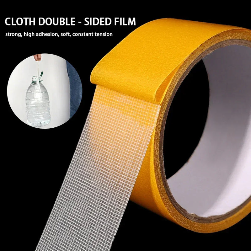 High Viscosity Double Sided Traceless Tapes Cloth Base Grid Strong Sticky Strips Waterproof Carpet Adhesive Fiber Gummed Tape