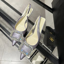 Comfort Shoes for Women Pointed Heel Sandals 2025 Summer Shallow Mouth Suit Female Beige Retro New Girls Stiletto Black  Spring