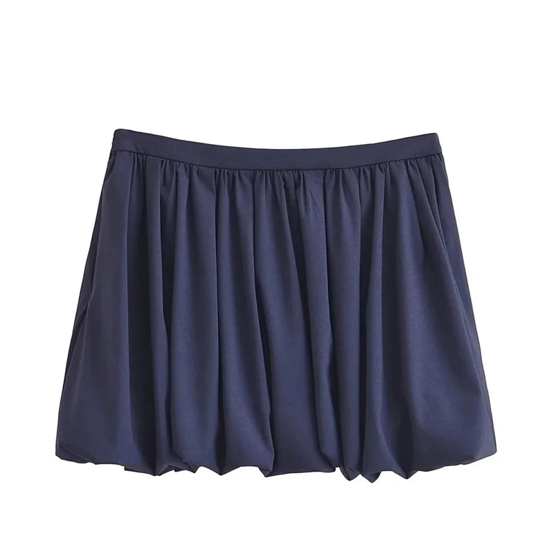 Taop&Za 2024 Spring New Product Women's Fashion and Casual Versatile Balloon Style Wrinkled Mini Skirt