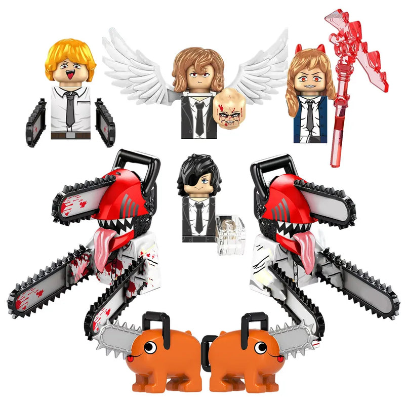 Chainsaws Man Denji Pochita Makima Power Movies Anime Building Blocks Mini Action Figures Bricks DIY Toys gifts for Children