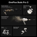 【Brand+】Global Version OnePlus Buds Pro 3 Earphone Up to 50dB Noise Canceling Spatial Audio with Head Tracking Hi-Resolution