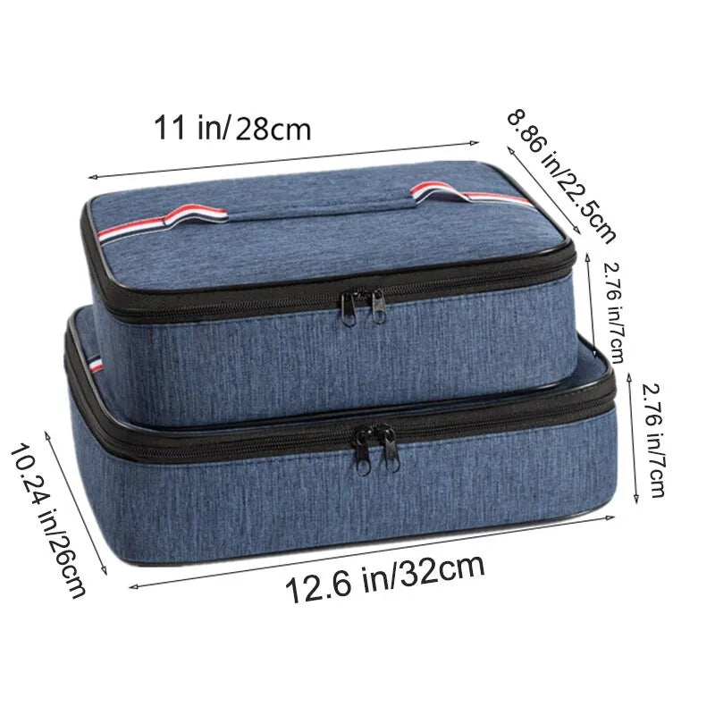 Portable Insulated Lunch Box Bag Large Capacity Flat Tote Bag Food Delivery Cooler Bag For Working Hiking