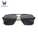 Wood Sunglasses For Men Women Square Metal Sun Glasses Blue Lens UV Protection New Eyewear 9006