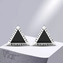 Vnox Norse Viking Runes Triangle Stud Earrings for Men Boy, Anti Allergy Stainless Steel Punk Geometric Earrings Gift Jewelry