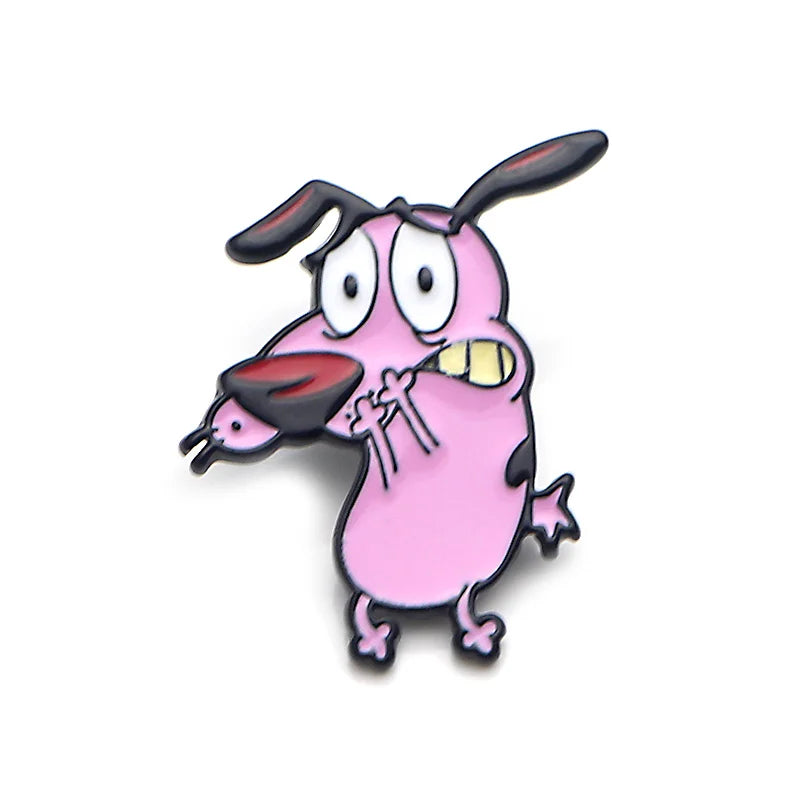 Pink Dog Lapel Pins for Backpacks Manga Briefcase Badges on Backpack Brooch for Clothes New Fashion Accessories Gifts for Kids