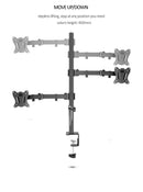 (80cm) DL-T902-280II Full Motion Dual Monitor desktop stand Holder 10"-27" clamp grommet hole base PC Mount foldable Arm 12kg